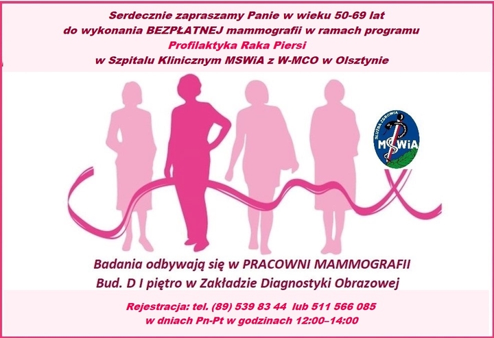 Plakat akcji Październik miesiącem świadomości raka piersi