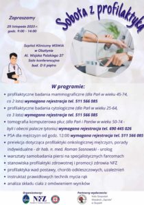 „Profilaktyka i Zdrowie” – Szpital Kliniczny MSWiA w Olsztynie – listopad 2023 r.