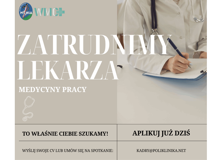 Ogłoszenie lekarz Medycyna Pracy