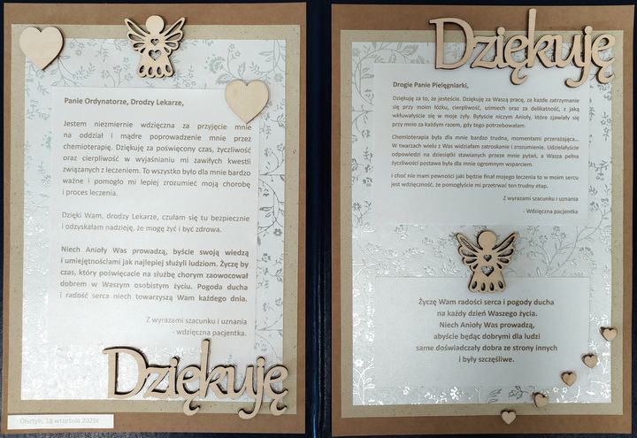 Treść podziękowań