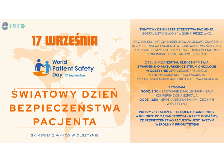 17 września obchodzimy Światowy Dzień Bezpieczeństwa Pacjenta